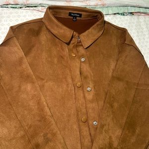 Suede shirt oversized up hips